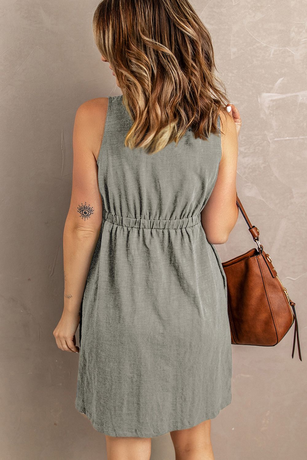 Blueberi B Women’s Sleeveless Button Down Mini Magic Dress Polyester Spandex Size S-2XL