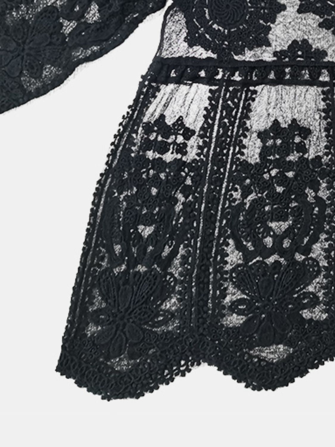 Blueberi B Women’s Lace Round Neck Cover-Up Polyester One Size