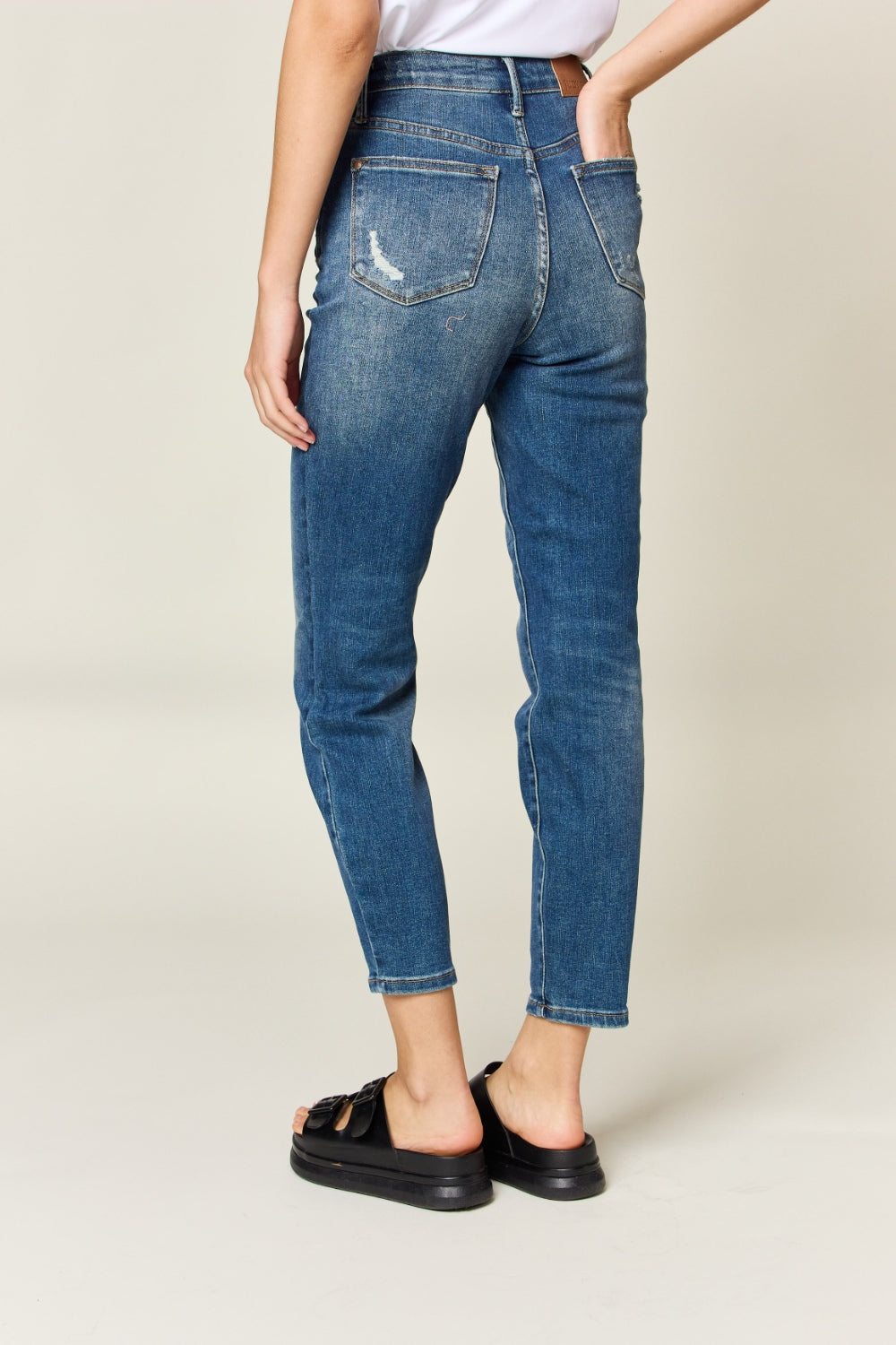Judy Blue Women’s Full Size Tummy Control High Waist Slim Jeans Cotton Polyester Spandex Size S-24W