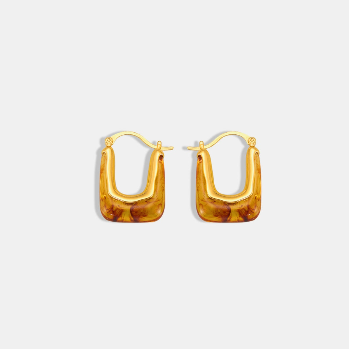Women's Resin Copper U Shape Earrings
