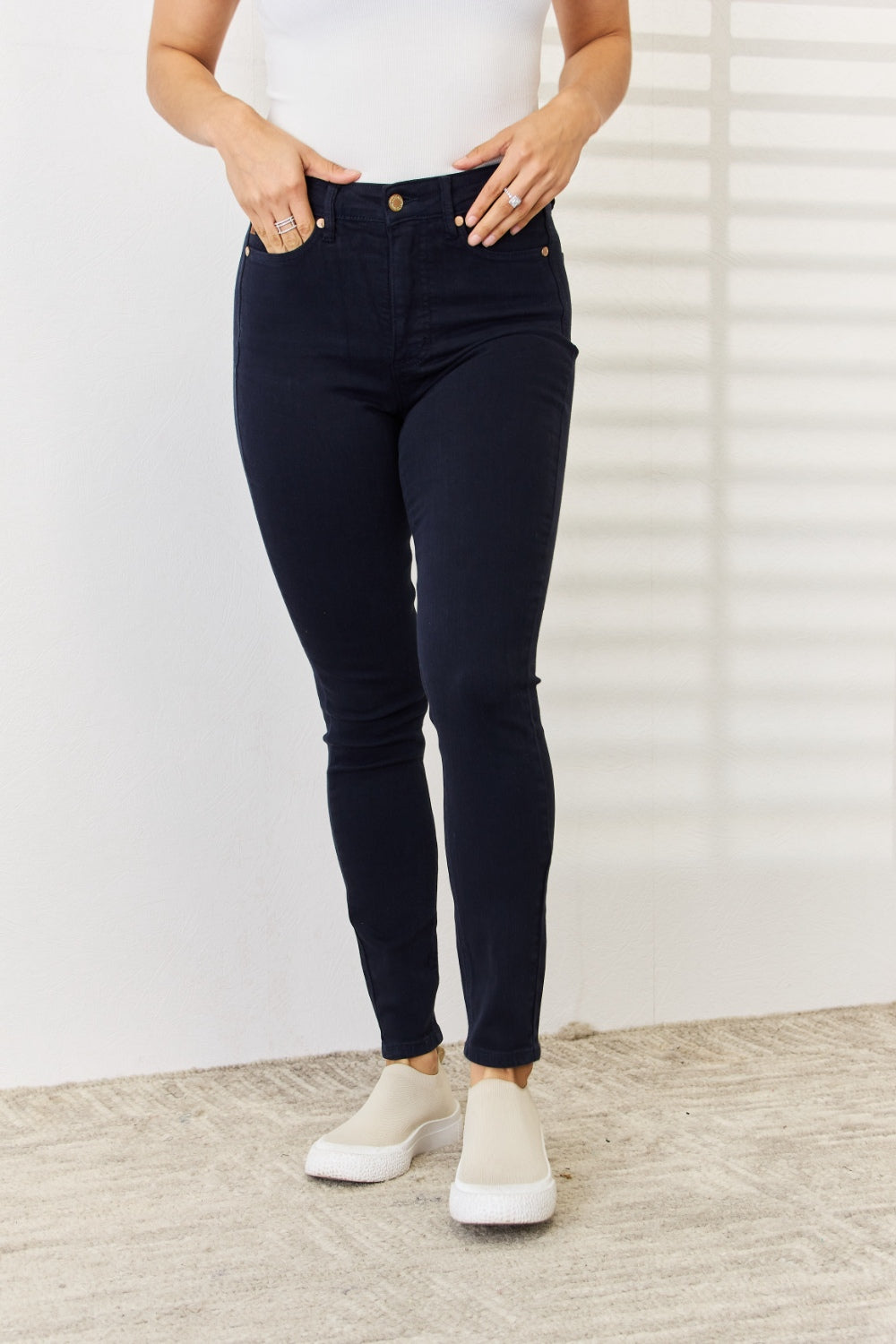 Judy Blue Women’s Full Size Garment Dyed Tummy Control Skinny Jeans Cotton Polyester Spandex Size 0-24W
