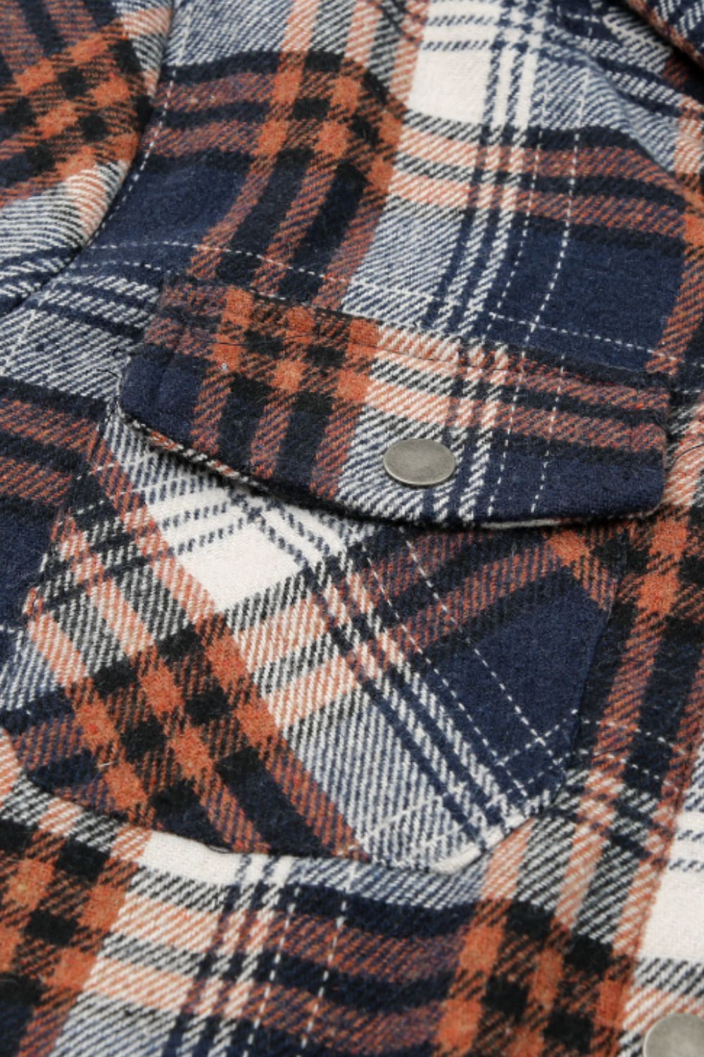 Blueberi B Women’s Plaid Button Up Long Sleeve Hooded Jacket Polyester Size S-2XL