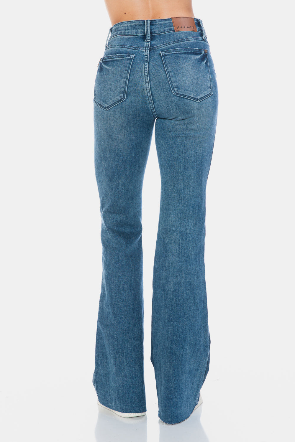 Judy Blue Women’s Full Size Tummy Control Cut Hem Flare Jeans Cotton Polyester Rayon Lycra Size 0-24W