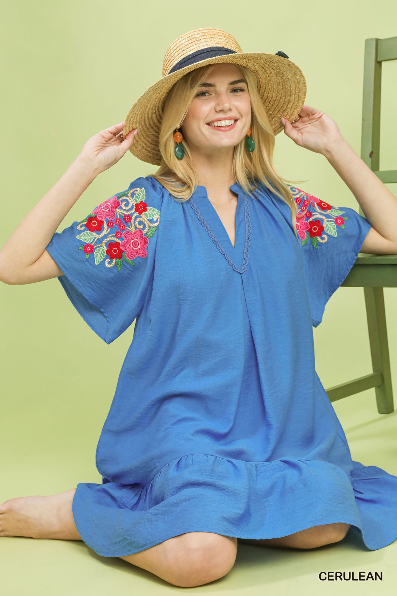 umgee embroidered dress Floral Sleeve V-Neck Short Sleeve Lined Boho | 88% Viscose 12% Nylon 38 in M Color:White/Burgundy Florsheim Dailey Cap Toe pink desert