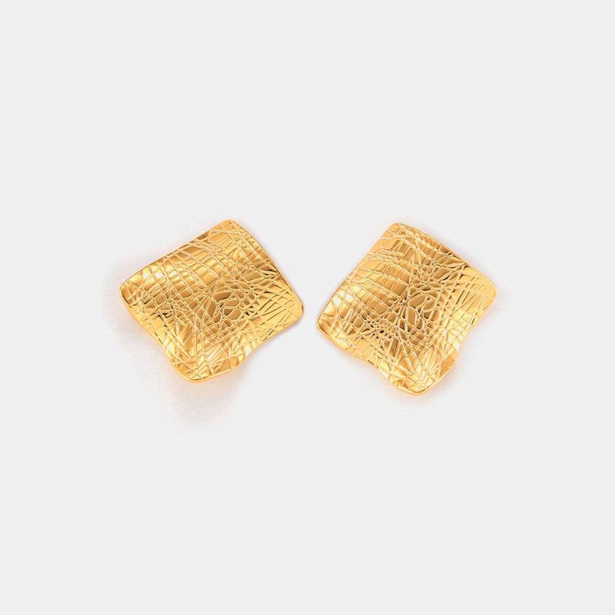Women's Textured Titanium Steel Stud Earrings