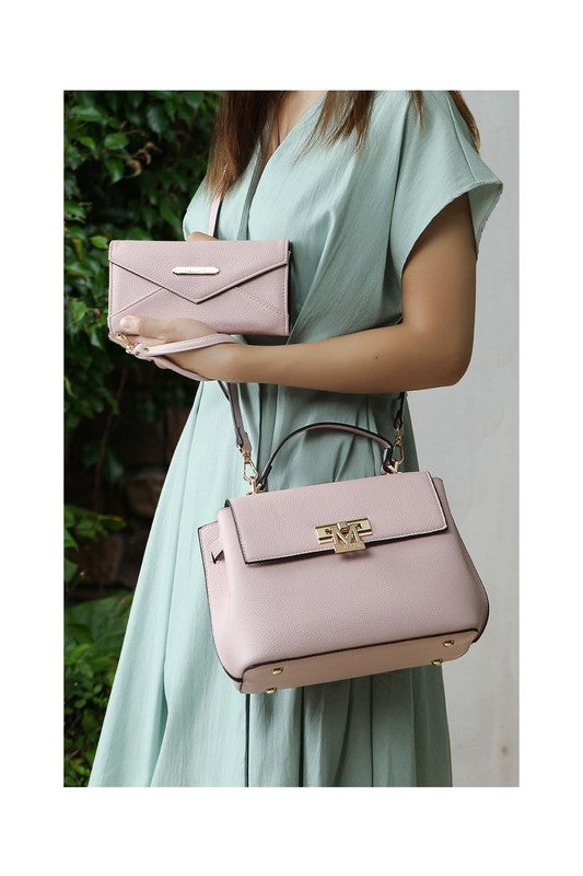 MKF Collection Hadley Satchel Bag with Wristlet by Mia K