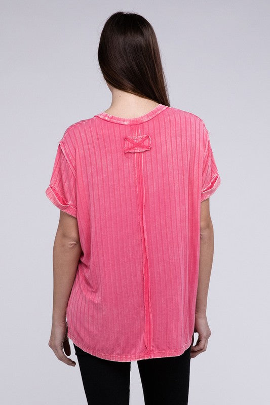 Zenana Women’s Ribbed Raglan Dolman Sleeve Boat-Neck Top Rayon Spandex Size S/M L/XL