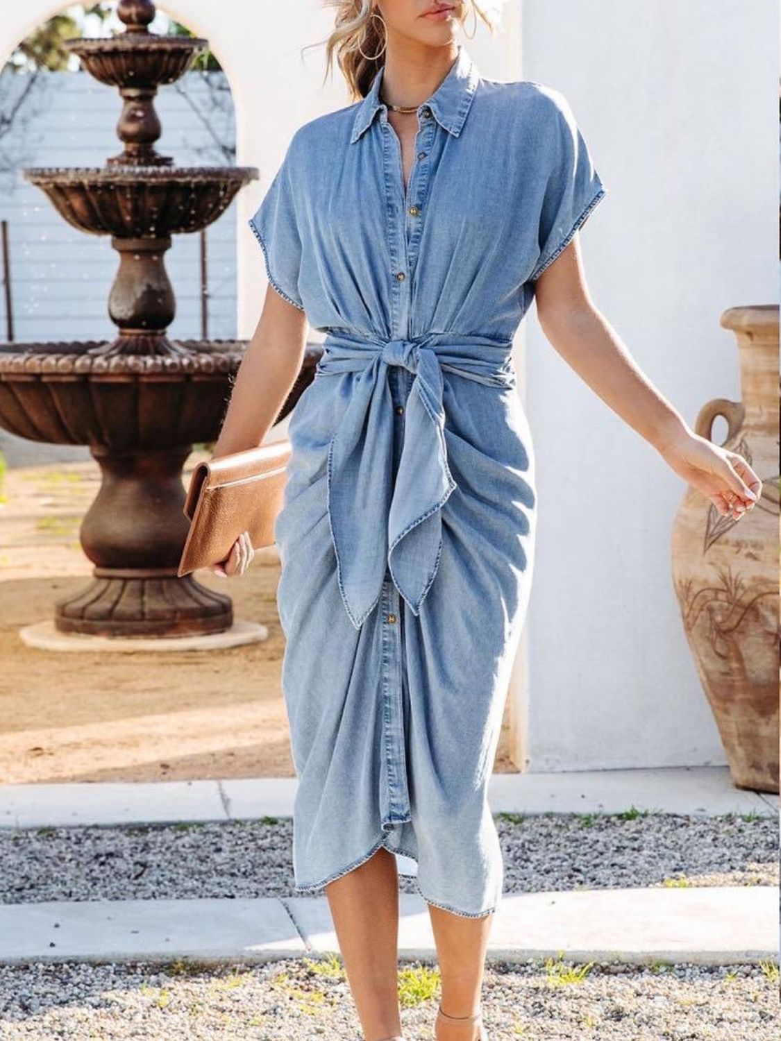 blue neck tie dress Maxi Tie Neck Dress ARUBA / XXS/38 main image 0