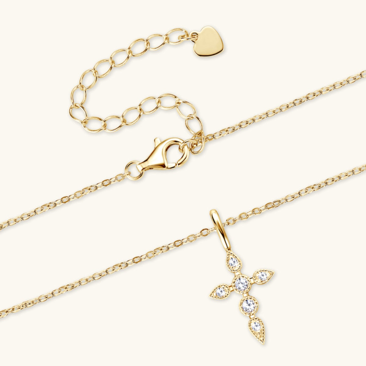 Women's 925 Sterling Silver Moissanite Cross Pendant Necklace