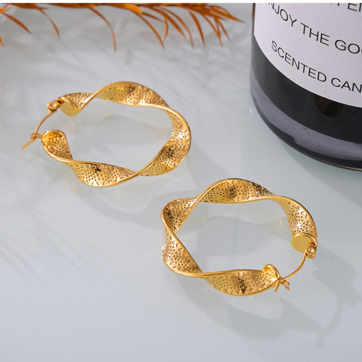Women's Titanium Steel Twisted Earrings