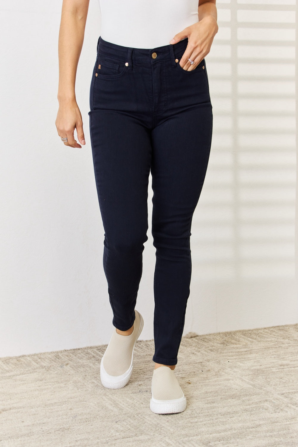 Judy Blue Women’s Full Size Garment Dyed Tummy Control Skinny Jeans Cotton Polyester Spandex Size 0-24W