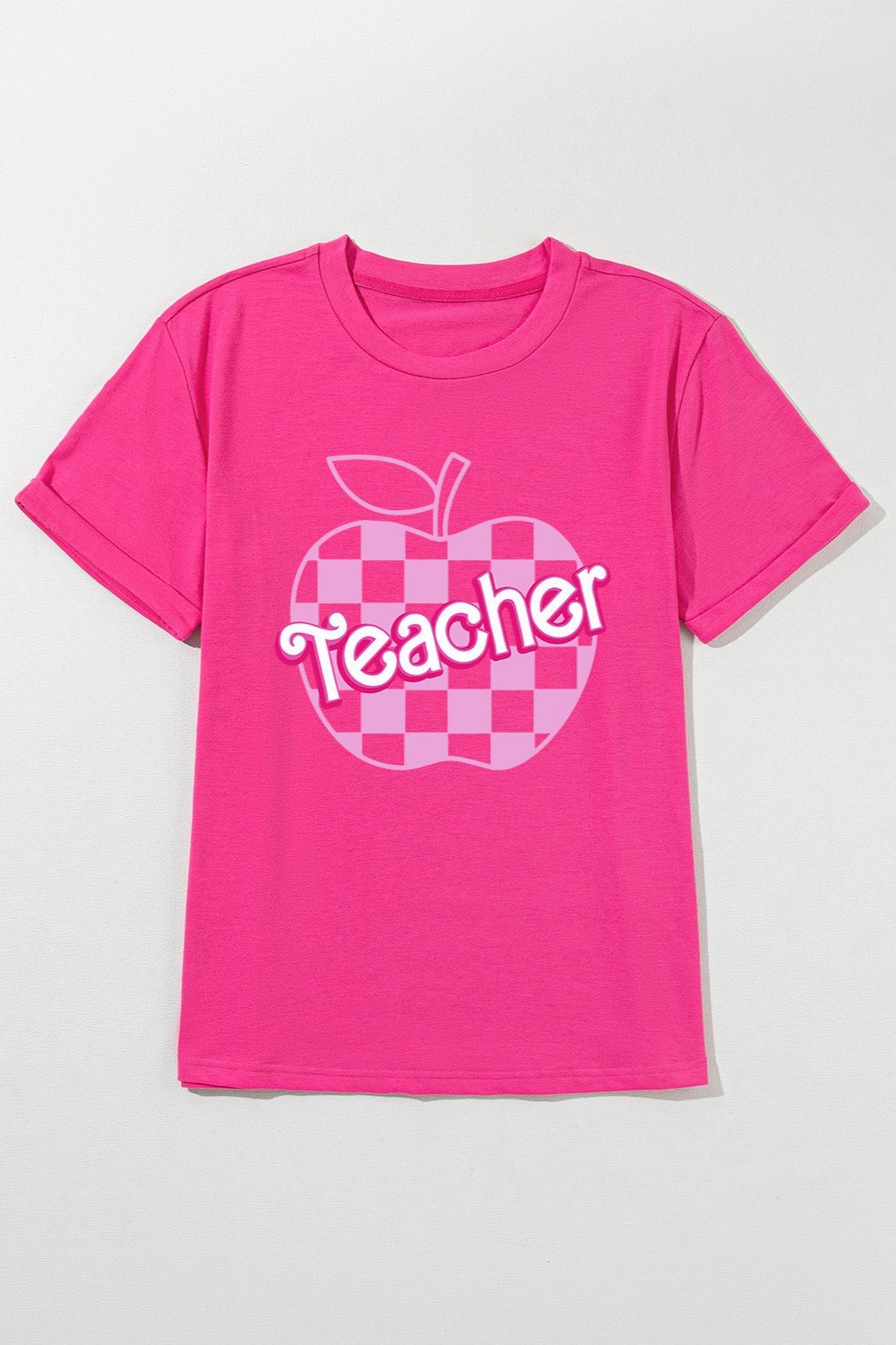 Graphic Teacher Round Neck Short Sleeve T-Shirt
