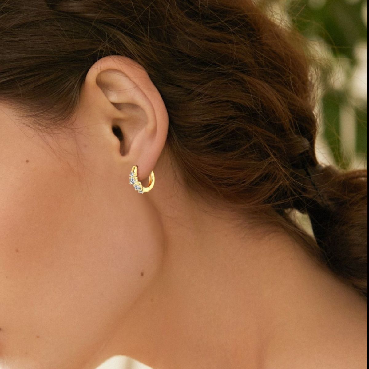 Women’s 925 Sterling Silver Moissanite Huggie Earrings