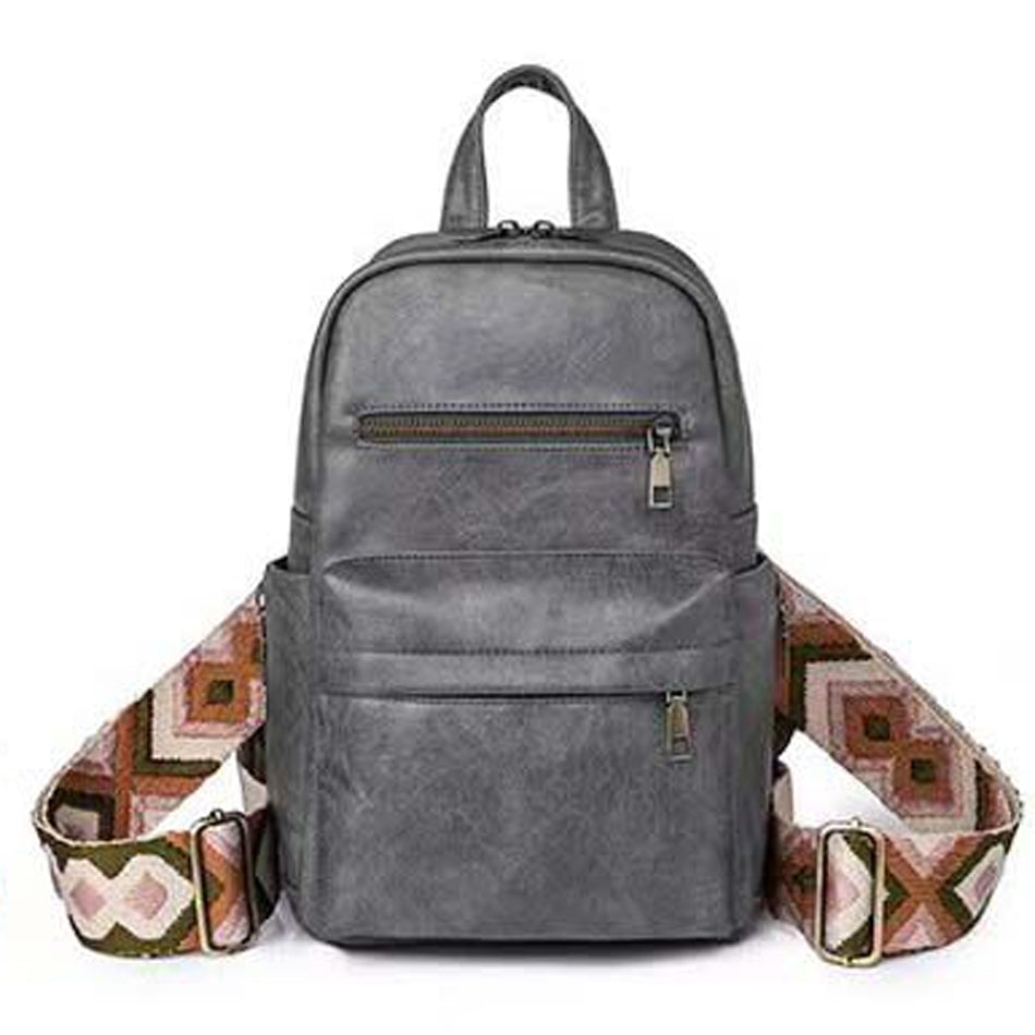 Alba Vegan PU Leather Convertible Backpack Sling Bag with Guitar Straps