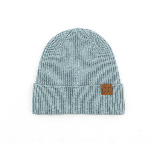 C.C® Recycled Polyester Cashmere Wool Fine Yarn Cuffed Beanie | One Size