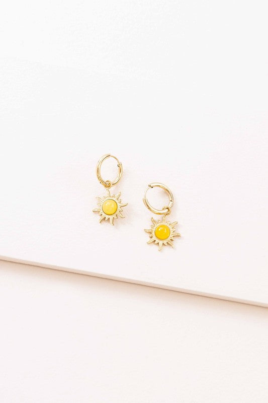 14K Gold Sunset Hoop Earrings - Lovoda
