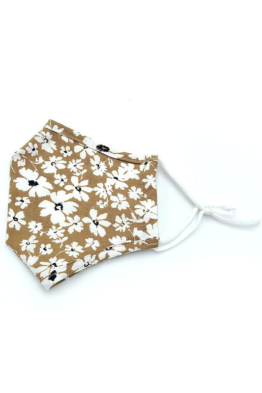 Cotton Fabric Reusable Washable Protective Face Mask Floral Fabric Lined