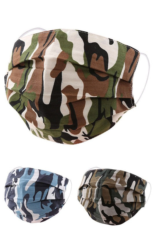 Cotton Fabric Reusable Washable Protective Face Mask Camo Fabric