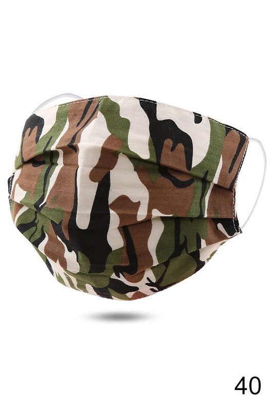 Cotton Fabric Reusable Washable Protective Face Mask Camo Fabric