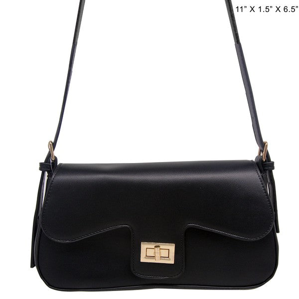 Minimal Chic Crossbody Bag with Front Clasp