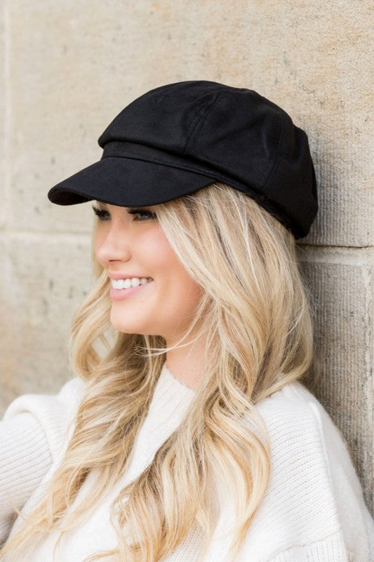 Women’s Suede Newsboy Cap One Size