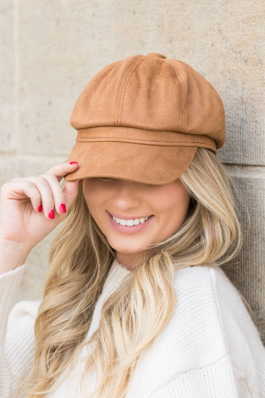 Women’s Suede Newsboy Cap One Size