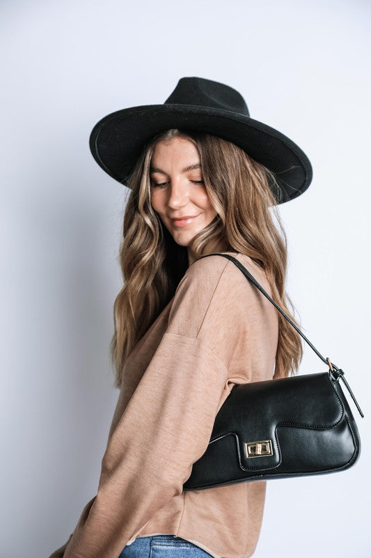 Minimal Chic Crossbody Bag with Front Clasp