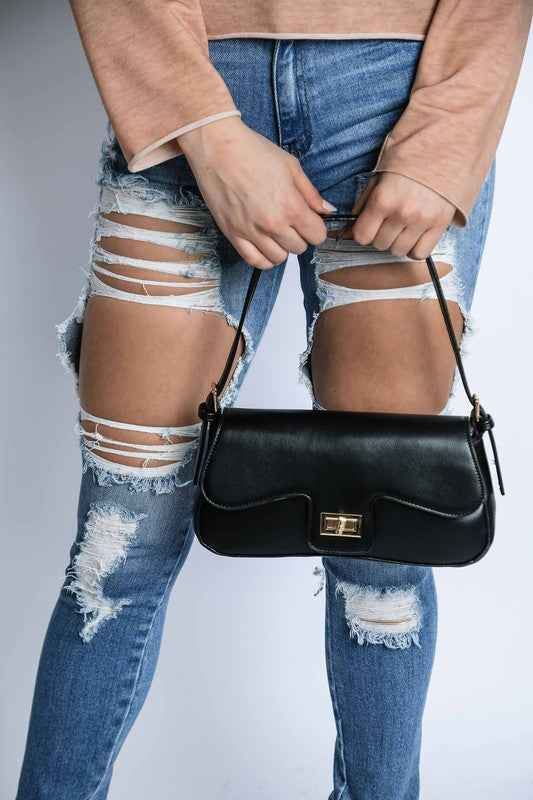 Minimal Chic Crossbody Bag with Front Clasp