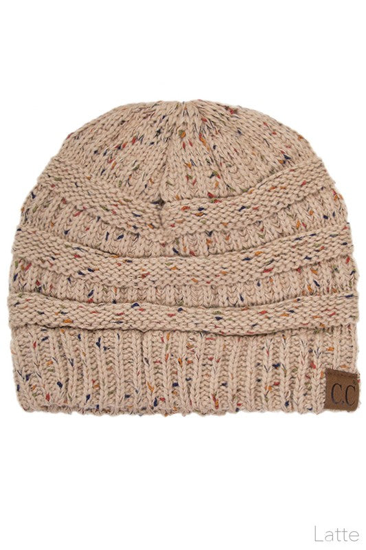 C C Beanie Ribbed Confetti Knit Hat