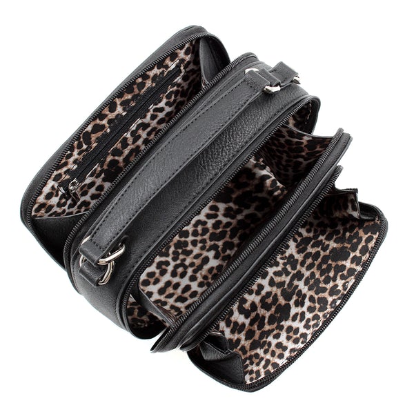 Kelsey Crossbody Handbag Black Inside view Oprah's favorite things.