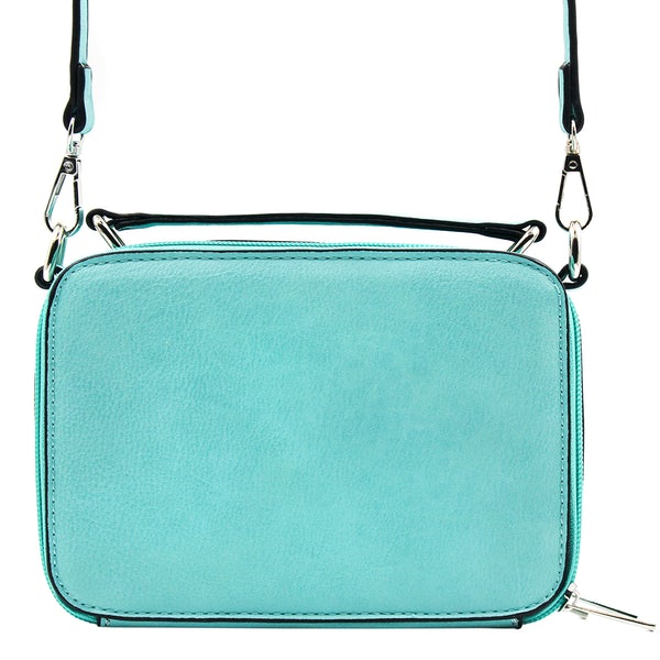 Kelsey Crossbody Handbag Teal Back view Oprah's favorite things.
