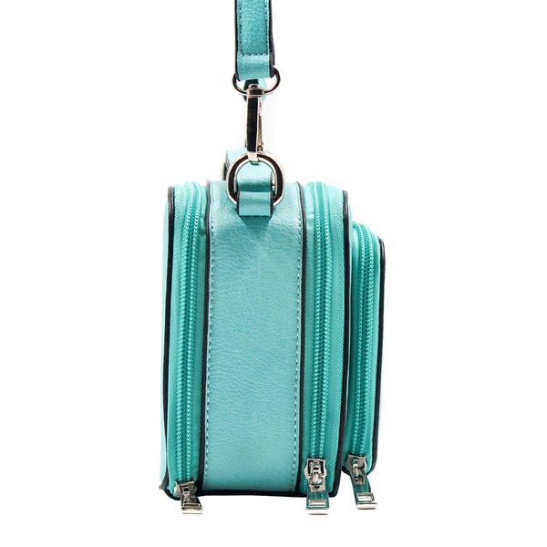 Kelsey Crossbody Handbag Teal side view Oprah's favorite things.