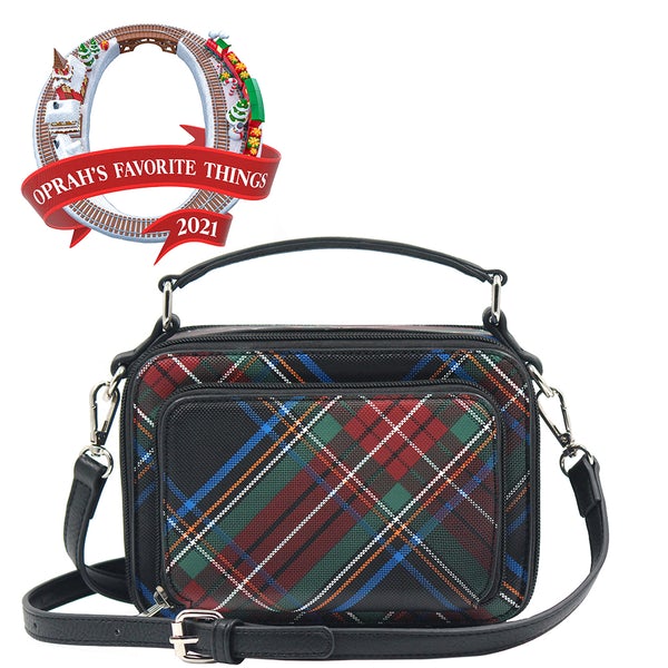 Kelsey Crossbody Handbag Plaid Front view Oprah's favorite things.
