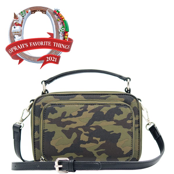 Kelsey Crossbody Handbag Camo Front view Oprah's favorite things.