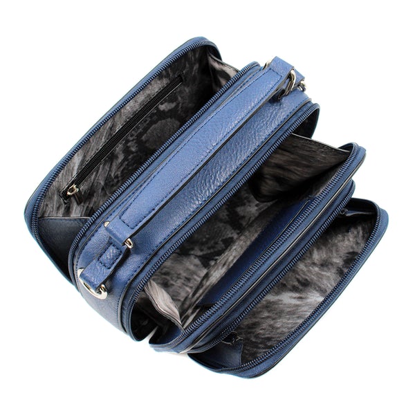 Kelsey Crossbody Handbag Navy Open view Oprah's favorite things.