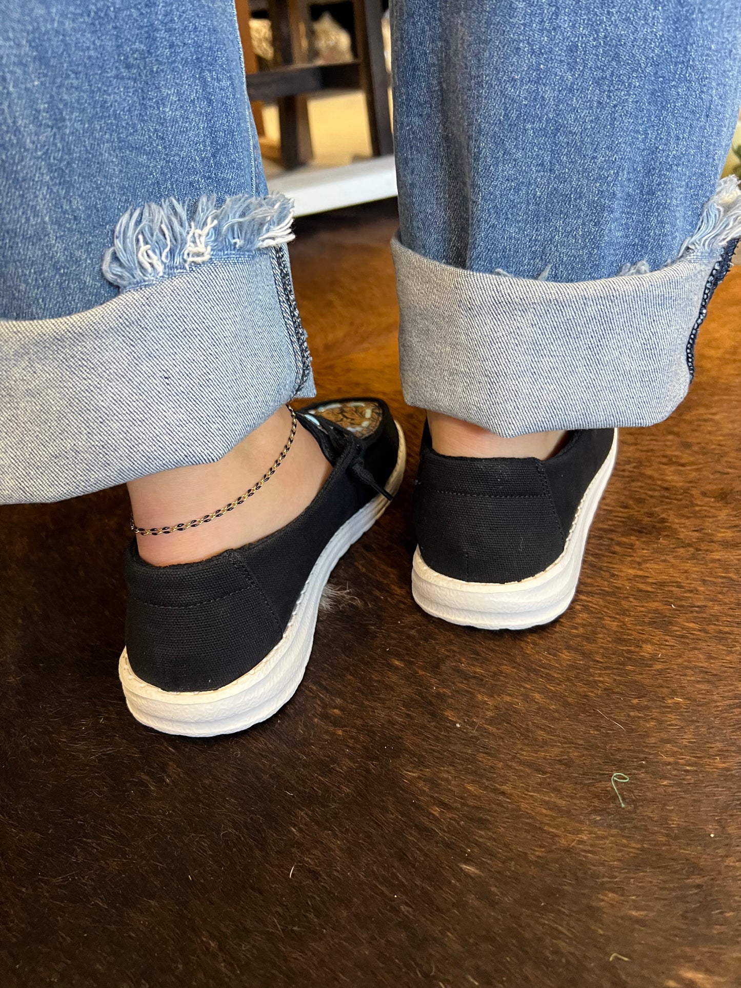 Gypsy Jazz Women’s Vivian Black Slip On Shoes Canvas Faux Leather Size 6-11