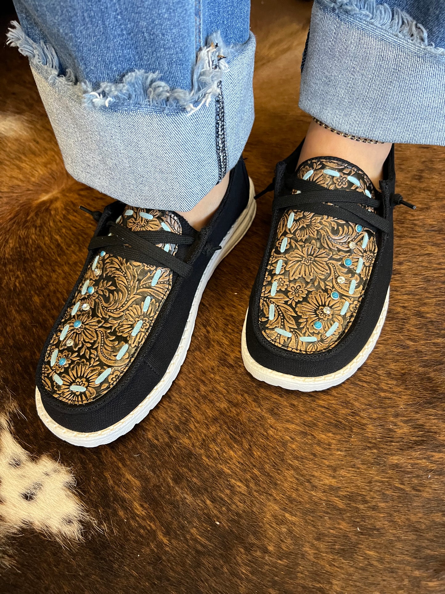 Gypsy Jazz Women’s Vivian Black Slip On Shoes Canvas Faux Leather Size 6-11