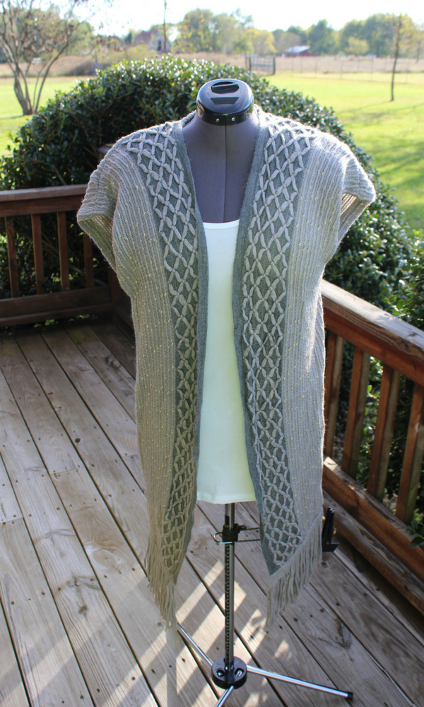 Diamond Trim Long Knit Vest
