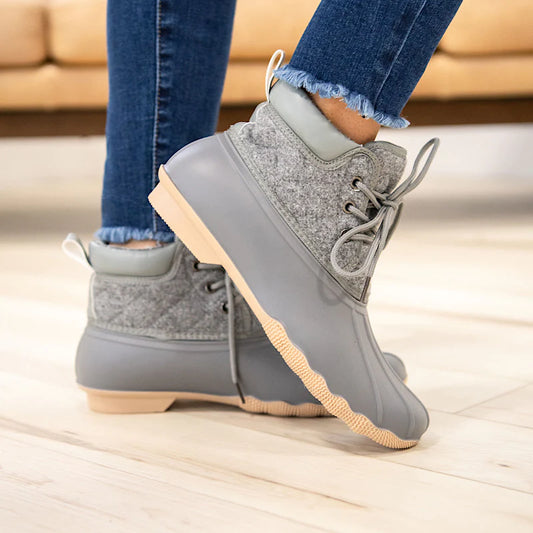 Gypsy Jazz Very G Quack Rubber Mud Snow and Rain boots in Gray.