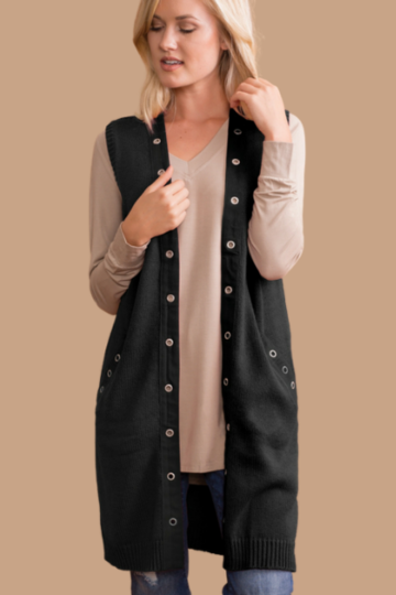 Simply Noelle Rockin' Grommet Knit Vest by Simply Noelle