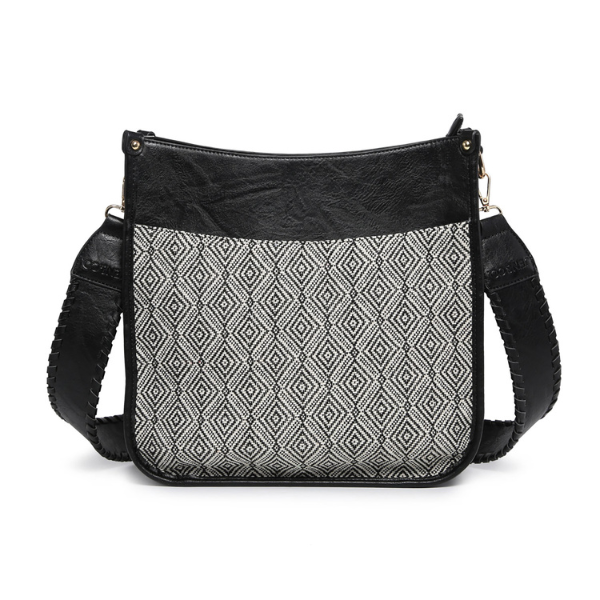 Chloe Vegan Leather Trim Crossbody Handbag from Jen & Co