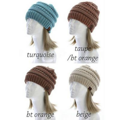 CC Beanie Two Tone Color Knit Hat