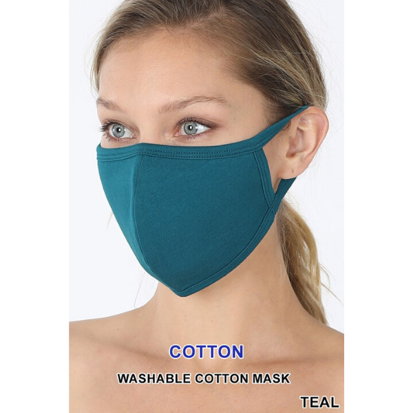 Jersey Knit Lined Reusable Washable Protective Face Mask Multiple Colors Available