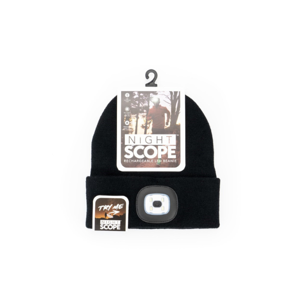 Men's Night Scope Rechargeable LED Beanie Hat