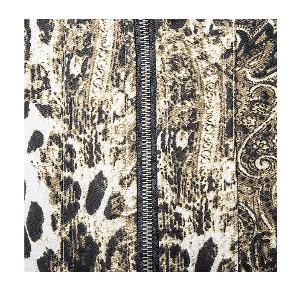 Simply Noelle Wild Instincts Chino Zip Front Animal Print Jacket