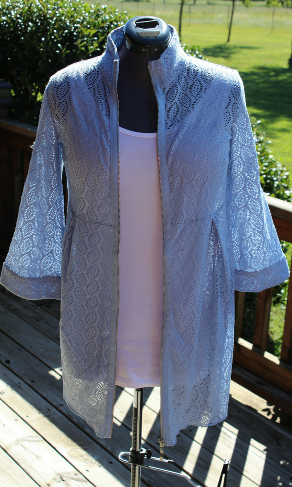 Simply Noelle Women's Leaf Weave Jacket in Black or Sky