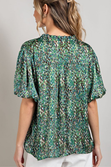 e:esome Women’s Tie Front Short Sleeve Blouse Top Polyester Size S-L