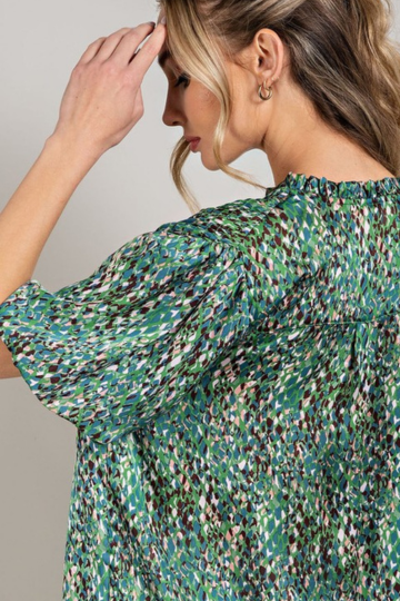 e:esome Women’s Tie Front Short Sleeve Blouse Top Polyester Size S-L