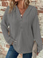 Blueberi B Women’s Waffle Knit Long Sleeve Drawstring Hooded Top Polyester Elastane S-2XL