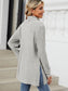 Blueberi B Women’s Slit Mock Neck Long Sleeve T-Shirt Rayon Polyester Spandex Size S-2XL